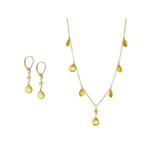  Citrine Earrings & Necklace Set jewelmak Jewelry