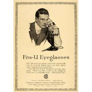 1913 Ad American Optical Company Fits U Eyeglasses See 