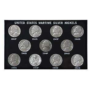    Wartime Jefferson Nickel Set Silver Alloy Coins: Toys & Games