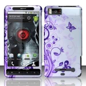 For Motorola Droid X X2 HARD Protector Case Phone Cover Purple Silver 