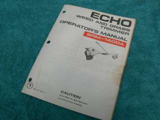 This listing is for one owners /operators manual   for the ECHO 