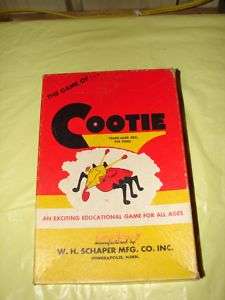 Vintage Cootie Family Kids Game Build A Bug  