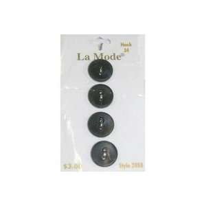    Lamode 9/16in 2 Hole Button Black 4ct (3 Pack)