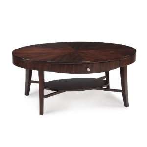  Magnussen Aster Wood Oval Cocktail Table: Furniture 