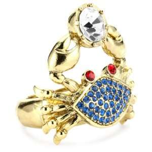 Betsey Johnson Mermaids Tale Crab Stretch Ring
