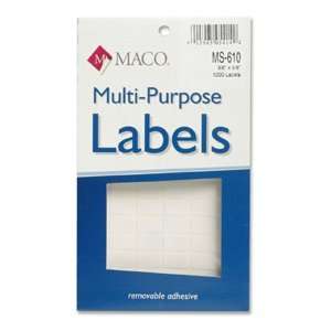   Labels, 3/8 x 5/8, White, 1000/Pack MACMS610