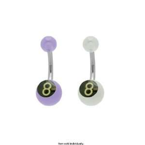    Cool Acrylic 8   Ball Belly Button Ring   1170 02: Jewelry