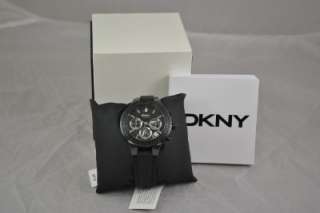 New In Box DKNY Black Ceramic Chronograph Ladies Watch NY8186 Crystals 