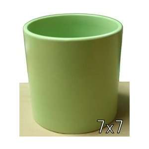  Ceramic Cylinder Vase 7x7   Green: Arts, Crafts & Sewing