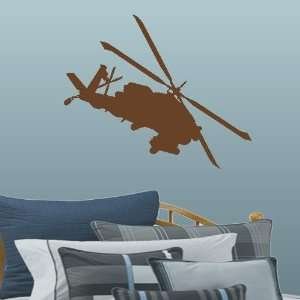  Brown Large Military Apache Helicopter Wall Decal
