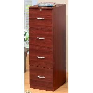  Home Office 4 drawers File Cabinet in Cherry Finish