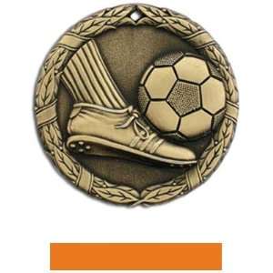  Hasty Awards Custom Soccer Medal M300S GOLD MEDAL/ORANGE 