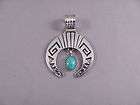 Navajo Turquoise and Silver Pendant by C items in ndnarts Lewis 