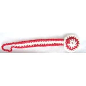  Red Baby Boy Crochet Pacifier Holder: Baby