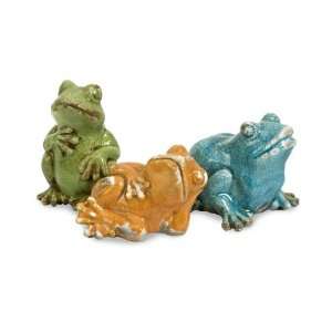  Set of 3 Green, Yellow and Blue Curiously Casual Ceramic 
