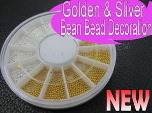Charm Jewelry Golden & Sliver Glitter Mini Beads Nail Art Decoration 