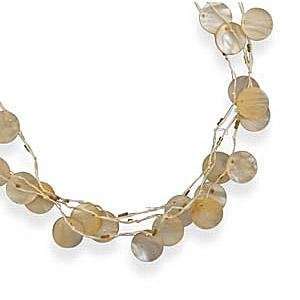  Multi Strand Raffia Peach Shell Fashion Necklace: Jewelry