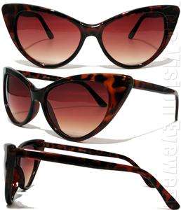 Oversized Cat Eye Sunglasses Vintage Style Brown Dark Tortoise 33AG 