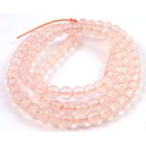 Genuine Pale Pink Rose Quartz Gemstone Beads   4mm Round 