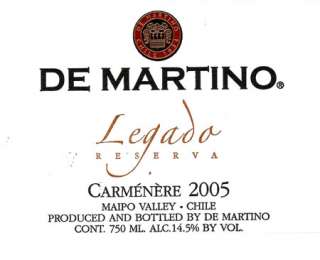 De Martino Legado Carmenere 2005 