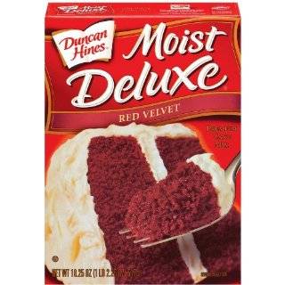Duncan Hines Cake Mix Moist Deluxe, Red Velvet, 18.25 Ounce Boxes 