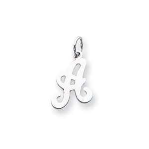  Sterling Silver Stamped Initial A Charm: Jewelry