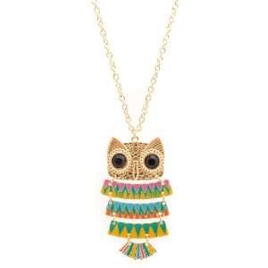 Gold Plated Neon Spring Colorful Owl Necklace Everything 