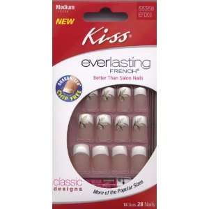  Kiss Nails Everlasting French Medium   Decorated (2 Pack 