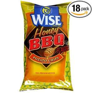 Wise Snacks Potato Chips, Honey BBQ, 5 Ounce Bags (Pack of 18)