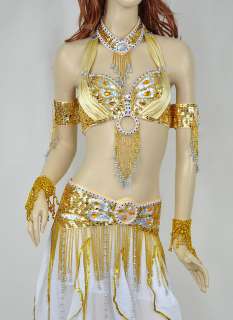 quality belly dance costume 2 pics Set of bra&belt  