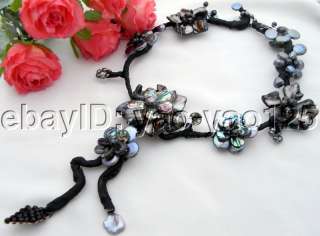 Excellent! Pearl&Paua Abalone Shell&Shell Necklace  