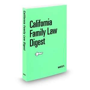  California Family Law Digest, 2011 ed. (9780314946881 