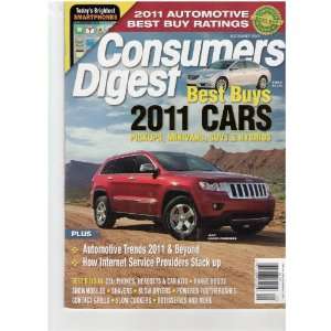  Consumers Digest Magazine (best buy 2011 cars, dec. 2010 
