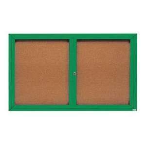   Bulletin Board Green Powder Coat   72W X 36H