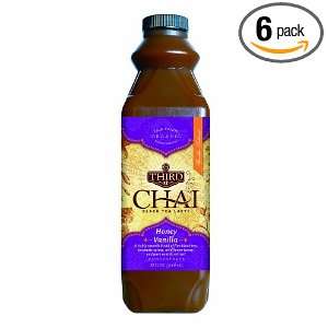 Third Street Chai, Honey Vanilla Chai, 32 Ounce Plastic Bottles (Pack 