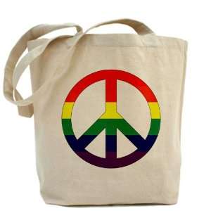  Tote Bag Rainbow Peace Symbol Sign 