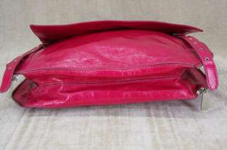   Jenny Messenger Tote Shoulder Bag $645 Pink Crinkled Patent Leather