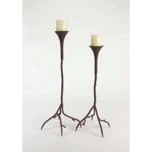   Country Rustic Tall Pedestal Pillar Candle Holders 28
