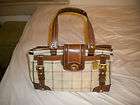   Suede Tattersall Satchel   *Well Maintained* Hand Bag Purse Tote