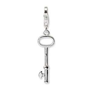   La Vita Sterling Silver Skeleton Key Charm with Lobster Clasp: Jewelry