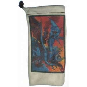   Blue Flying Dragon with Dwarf Riders Print Rpg Dice Bag: Toys & Games
