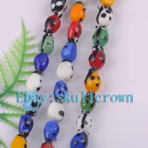   SHIP 80pcs Millefiori Glass Ladybug Spacer Beads Mix Lots LS7001 11mm