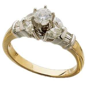  Two Tone Diamond Engagement Ring (Center stone is not 