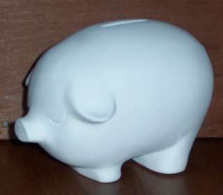 Ceramic Bisque Large Piggy Coin Bank Ready to Finish  