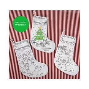  Colorable Christmas Stocking Including 4 Markers