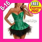 Princess Poison Ivy Green Corset costume party top Ladies size XXL 14 