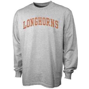  Texas Longhorns Ash Vert Arch Long Sleeve T shirt Sports 