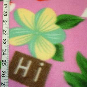Hawaiian State Flower Pink Fleece Fabric 58 x 1 yd NEW  