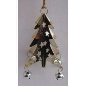   Metal Christmas Tree Ornament with 4 Jingle Bells: Everything Else