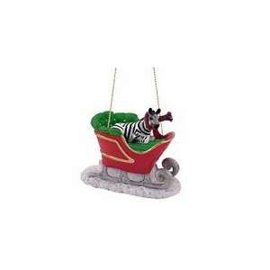  Zebra Sleigh Ride Christmas Ornament: Home & Kitchen